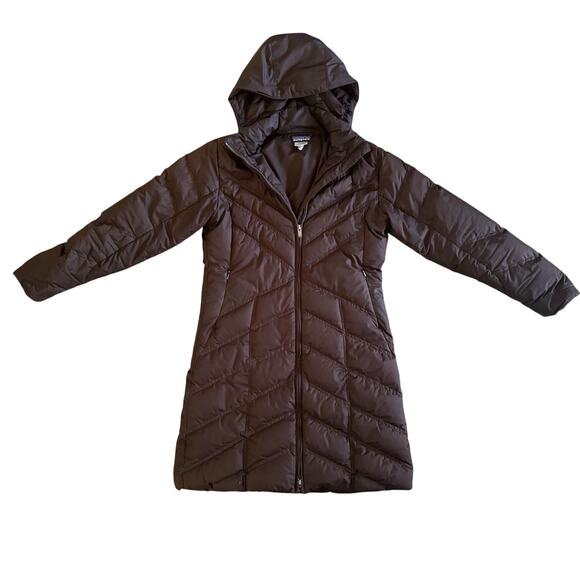 Patagonia Jackets & Blazers - Patagonia Hooded Goose Down Long Parka Jacket Coat Womens Med M Brown Puff 1123